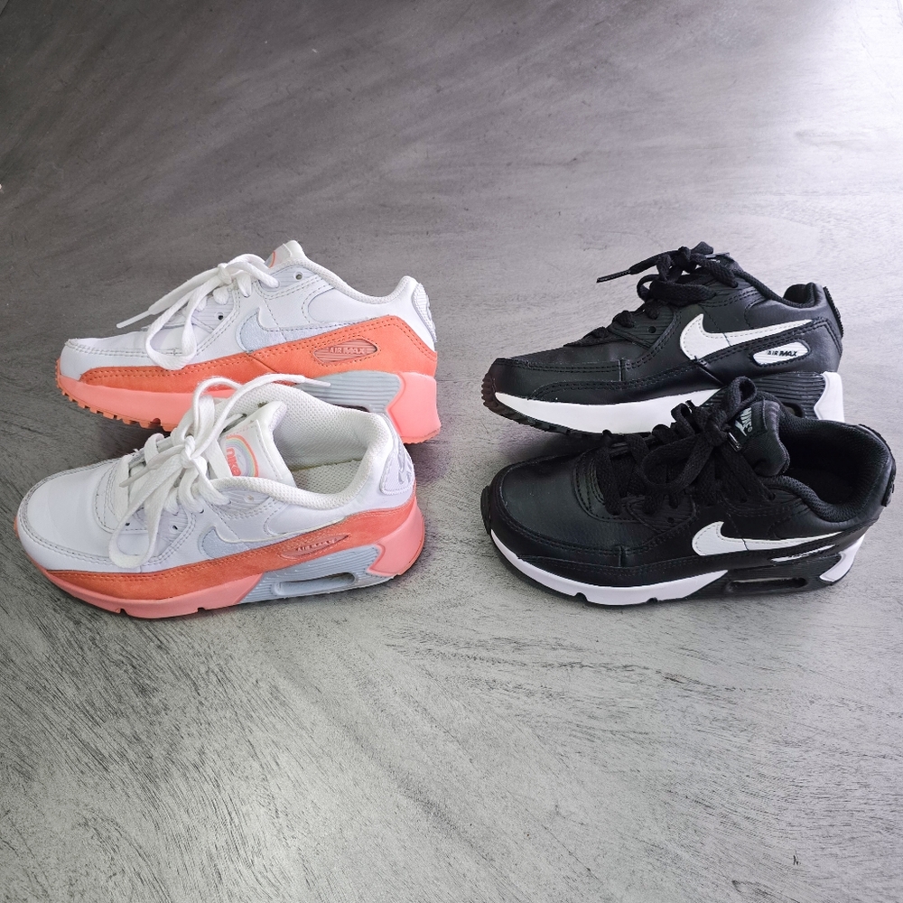 Nike Kids' Air Max 90 Sneakers - White and Black